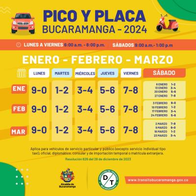 PICO Y PLACA ENE-MARZ-2024